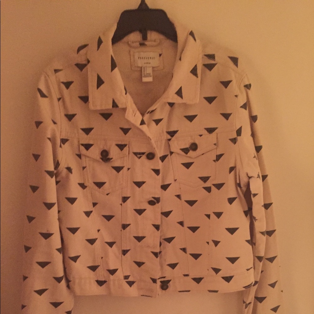 Forever 21 creme jean jacket